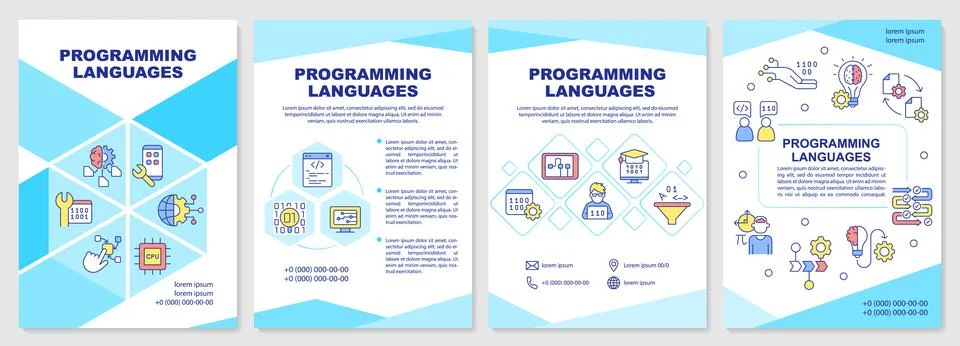 Programming languages brochure template Illustrazione stock