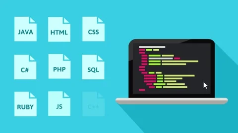 Programming languages concept, various programming and coding language Stock Footage 269698237