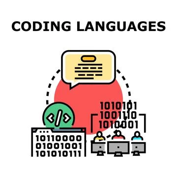 Programming languages developing software applications concept Stock Illustration