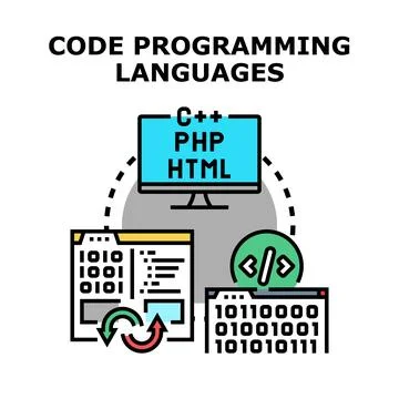 Programming languages developing software coding concept Stockillustratie