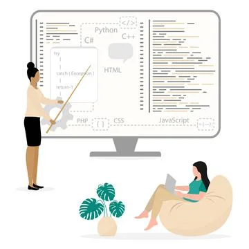 Programming Languages Learning Software Coding IT Stock-Illustration