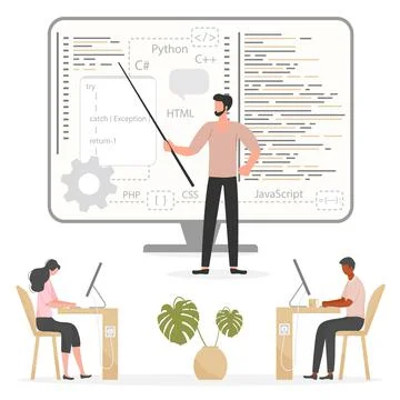 Programming Languages Learning Software Coding IT Stock Illustration