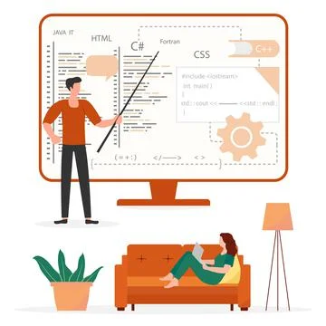 Programming Languages Learning Software Coding IT Stock Illustration