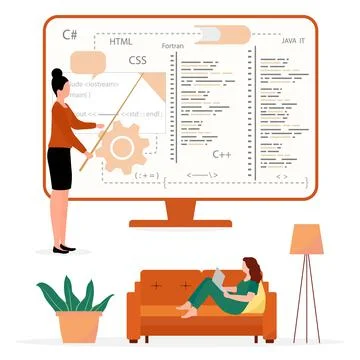 Programming Languages Learning Software Coding IT Stock Illustration