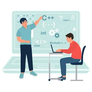 Programming Languages Learning Software Coding IT Stock-Illustration