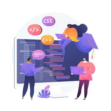 Programming languages learning vector concept metaphor. Stock Illustration