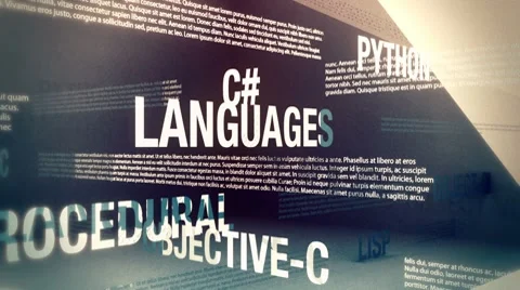 Programming Languages Related Words Loop... | Stock Video | Pond5
