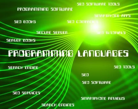 Programming Languages Represents Software Development And Foreig Stock Illustration