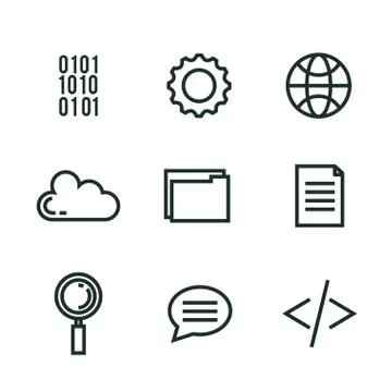 Programming languages set icons Stock Illustration