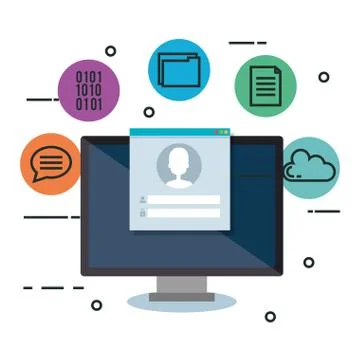 Programming languages set icons Stock Illustration