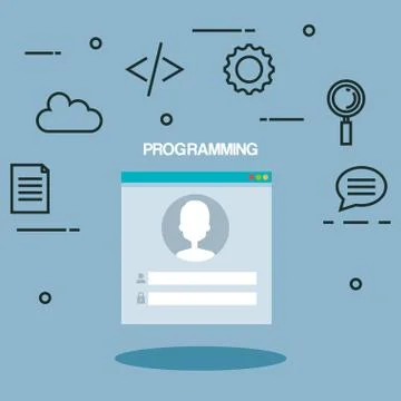 Programming languages set icons Stock Illustration