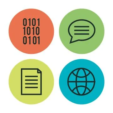 Programming languages set icons Stock Illustration