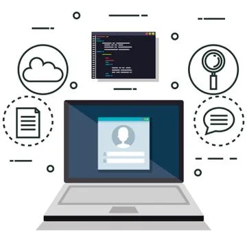 Programming languages set icons Stockillustratie