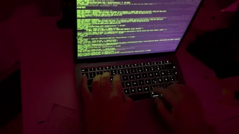 Programming on the laptop Stock Footage 258075566
