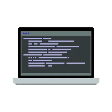 Programming on laptop Stock Illustration