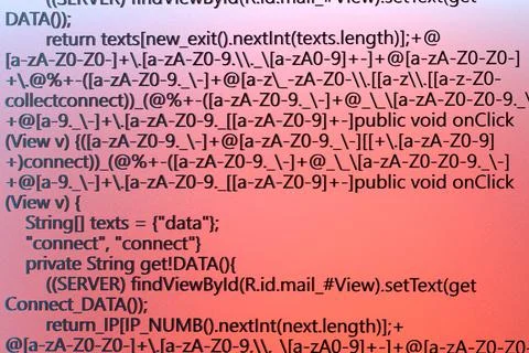 Programming on laptop screen. Web development computer code. Stock Illustration