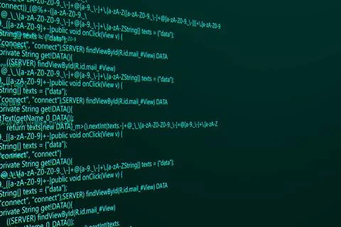 The Programming on laptop screen. Web development computer code. Website prog Stock Illustration