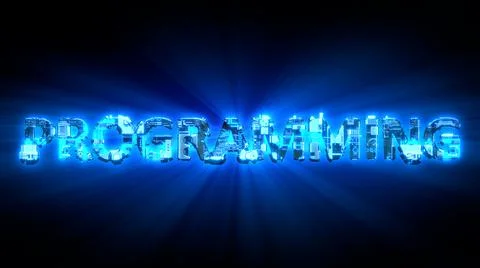 Programming lighting blue digital cyber text Stock Illustration