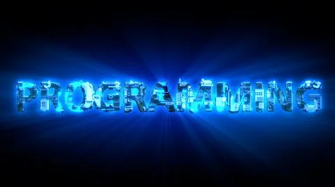 Programming lighting blue digital cyber text Stock Illustration