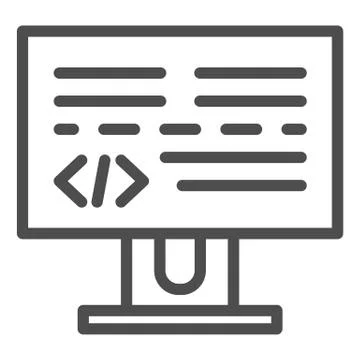 Programming line icon. Development vector illustration isolated on white Stock Illustration