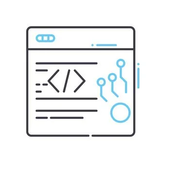 Programming line icon, outline symbol, vector illustration, concept sign Stock Illustration