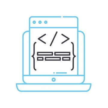 Programming line icon, outline symbol, vector illustration, concept sign Stock Illustration