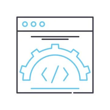 Programming line icon, outline symbol, vector illustration, concept sign Stock Illustration