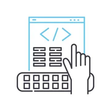 Programming line icon, outline symbol, vector illustration, concept sign Stock Illustration