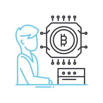 Programming line icon, outline symbol, vector illustration, concept sign Stock-Illustration