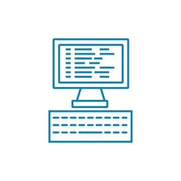 Programming linear icon concept. Programming line vector sign, symbol Illustrazione stock