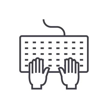 Programming linear icon, sign, symbol, vector on isolated background 스톡 일러스트