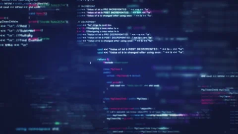 Programming Loop Code Blue Background Animation Stock Footage 237433553