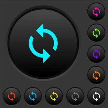 Programming loop dark push buttons with color icons 스톡 일러스트