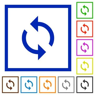 Programming loop flat framed icons Stock Illustration