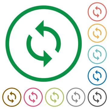 Programming loop flat icons with outlines Stock Illustration