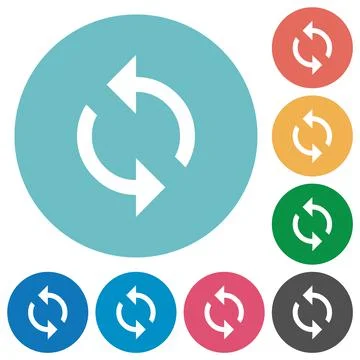 Programming loop flat round icons Stock Illustration