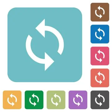 Programming loop rounded square flat icons Illustrazione stock