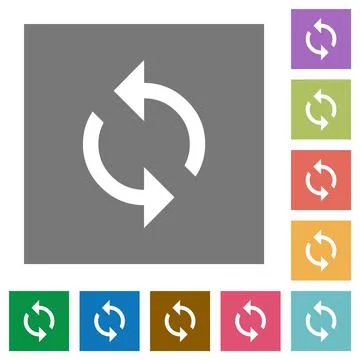 Programming loop square flat icons Stock Illustration