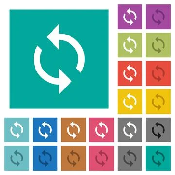 Programming loop square flat multi colored icons Illustrazione stock
