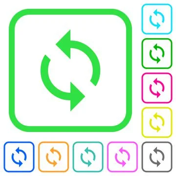 Programming loop vivid colored flat icons 스톡 일러스트