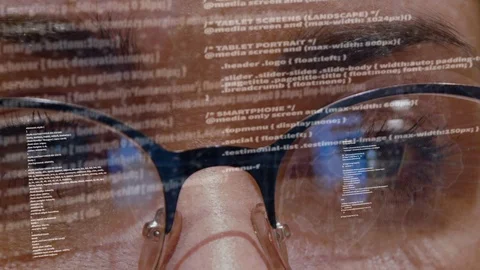 Programming Network Code on black screen background Stock Footage 104929356