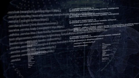Programming Network Code on black screen background Stock Footage 104929581