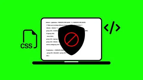 Programming no laptop icon on a green background. Stock Illustration