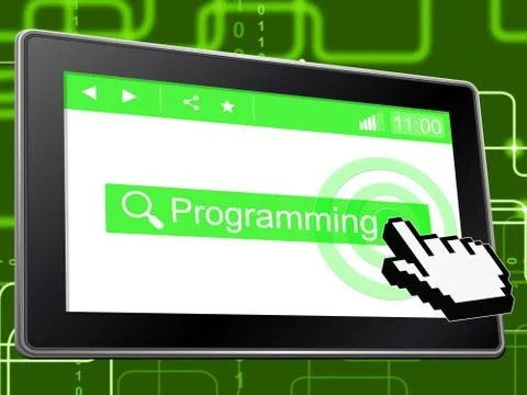 Programming online meaning world wide web and website Stock Illustration