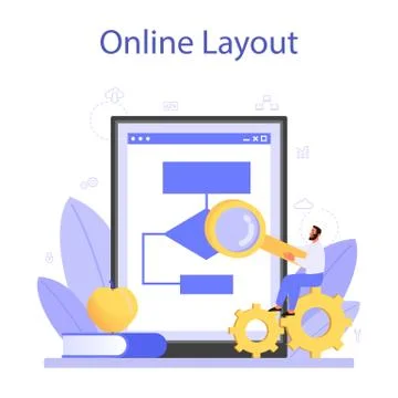 Programming online service or platform. Idea of working on the computer Stock Illustration