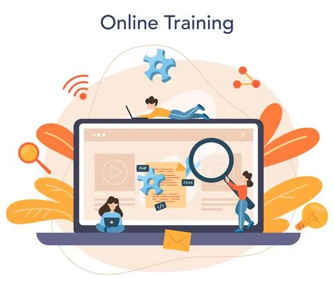 Programming online service or platform. Idea of working Stock Illustration