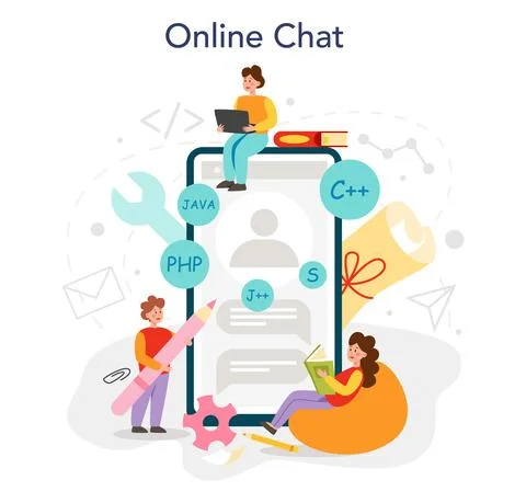 Programming online service or platform. IT education Stock Illustration