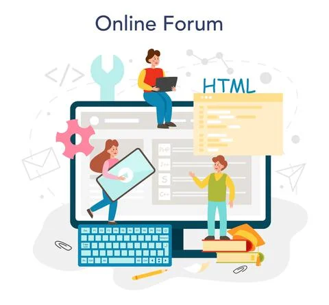 Programming online service or platform. IT education Stock Illustration