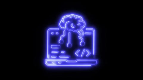 Programming Outline Icon in HD Video Neon Animation 库存影片 304507757