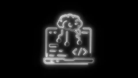 Programming Outline Icon in HD Video Neon Animation 库存影片 304507763